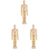 Toyvian 3 Pcs Wood Manikin Drawing Flexible Wooden Mannequin Figure