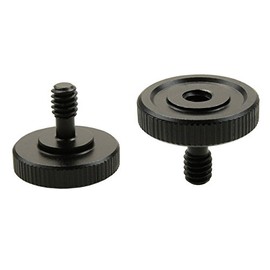 PhotoTrust 2 Pack Black Metal 1/4" Male to 1/4" Female Screw Adapter for Camera Tripod L Type Bracket Stand Tripod Ball Head