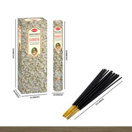 HEM Precious Jasmine Incense Sticks – 120 Count (6 Boxes of 20) | Uplifting Sweet Floral Fragrance for Meditation, Prayer, Relaxation & Spiritual Cleansing 9 Inch Long