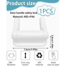 TPZORJX Children's Door Lock [Pack of 2] - Child Safety Door & Door Protection for Indoor - Door Child Lock without Drilling, Lock for Door Handle & Door Lock Child Lock