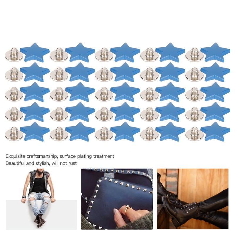 50 Sets Star Shape Rivet Screw Anti‑Rust Clothes Decoration Accessories