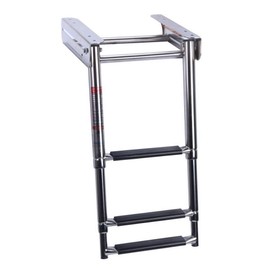 Under Platform Boat Ladder, XK Marine Stainless Steel 3 Step Telescoping Ladder, Boat Boarding Ladder