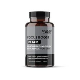 Dumo Focus Boost Black  Nootrpico Natural con Melena de Len, Bacopa, Cafena y Huperzina A  Energa Mental, Enfoque y Rendimiento Diario  60 Cpsulas... 