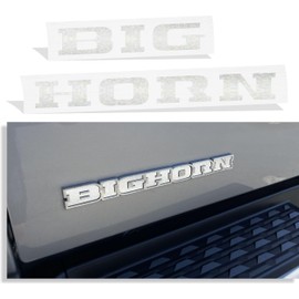 Bighorn Tailgate Emblem Inlay Decal Stickers - 2019-2025 Ram Bighorn (All Except Classic) - (Color: Silver Metallic)