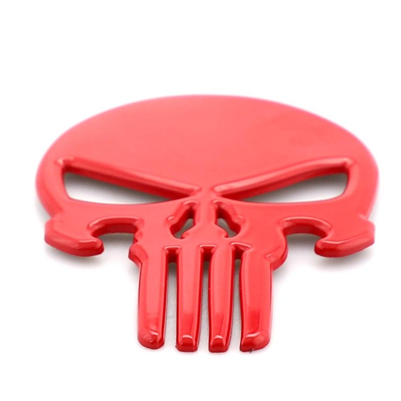 CARRUN 2x 3D Skeleton skull Emblem metal badge Car Badge