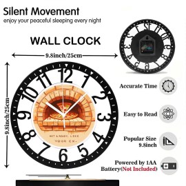Modern Minimalist 25cm Circular Iron Wall Clock Battery Operatedsheet size: 10 inch, color: Black