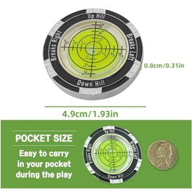 Golf Green Slope Reader, Golf Ball Marker,High Precision Golf Putting Green Reader, Golf Putting Level Bubble, Golf Level Marker, Level Golf Accessories, Golf Putting aid for Indoor Outdoor