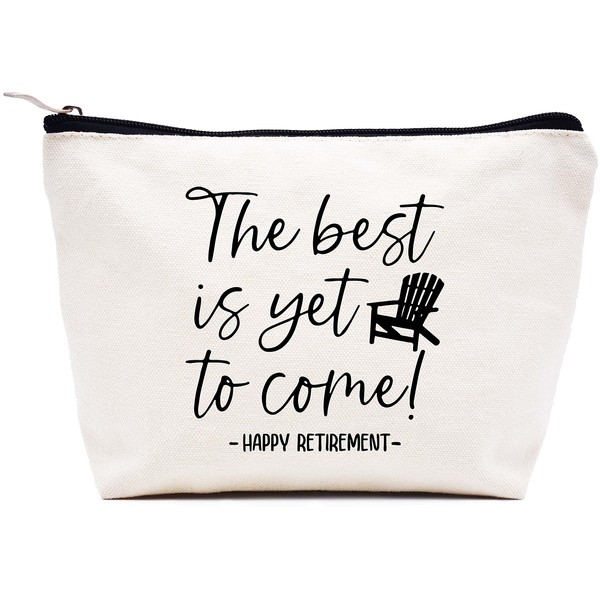 LIBIHUA the Best is Yet to Come -Happy Retirement Gifts for Women-Makeup Bag Cosmetic Bag Travel Pouch –Retirement Appreciation Gift -Gift for Mom Boss Co-workers,Teachers,Nurse,Friends,Wife,Sister