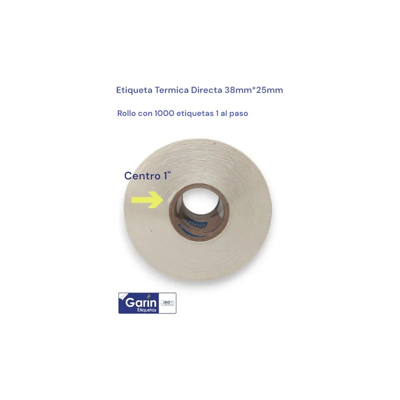 Rollo Etiqueta Térmica Directa 3825mm 1000pz Zebra Garin