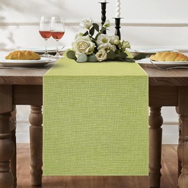 Table Runner Outdoor Sage Green Hessian Style Farmhouse Rustic Table Runner Dining Table Runner for Daily Use 30 x 180 cm