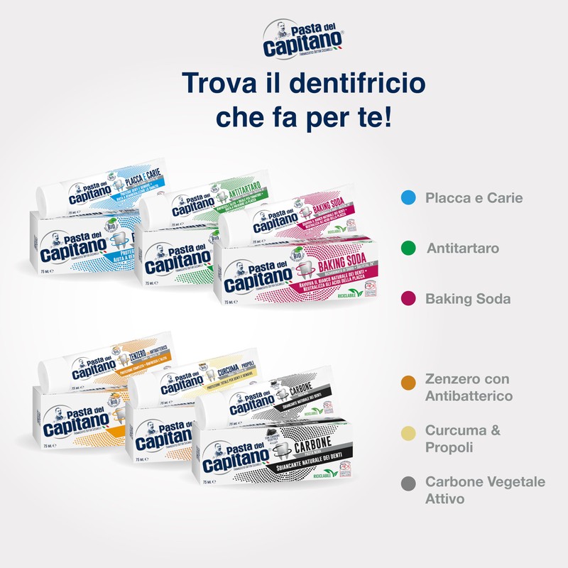 Pasta del Capitano Plaacca e Carie Toothpaste 75 ml