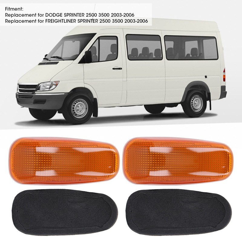 2PCS Side Turn Signal Light Lens with Gaskets Replacement for