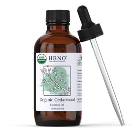 HBNO HBNO Organic Cedarwood Essential Oil - Huge 4 oz (120ml) Value Size - USDA Certified Organic Cedarwood Essential Oil for Aromatherapy, Soap Making, DIY, Fragrances, Diffuser.