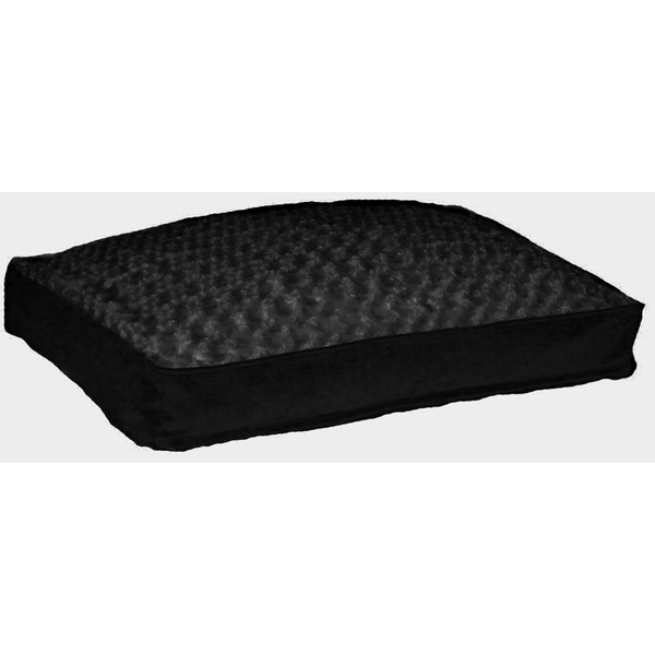Pampered Pets Rectangular Bed with Black Rose Petal Top, Large, Black