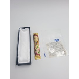 Yaliland Mezuzah Case + Kosher 7cm Scroll klaf Parchment Priestly Breastplate Israel Tribes HOSHEN Enamel Door Mezuza 5"