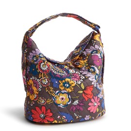 Vera Bradley Women's Premium Cotton Astoria Shoulder Bag, Colorful Bouquet, One Size