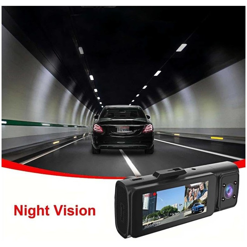 MIOLLYBO 1080P Dash Camera with WiFi for Cars, 3 Channel