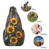 Mqtzyiwx Sunflowers On Wooden Board Sling Backpack Hiking Backpack Crossbody
