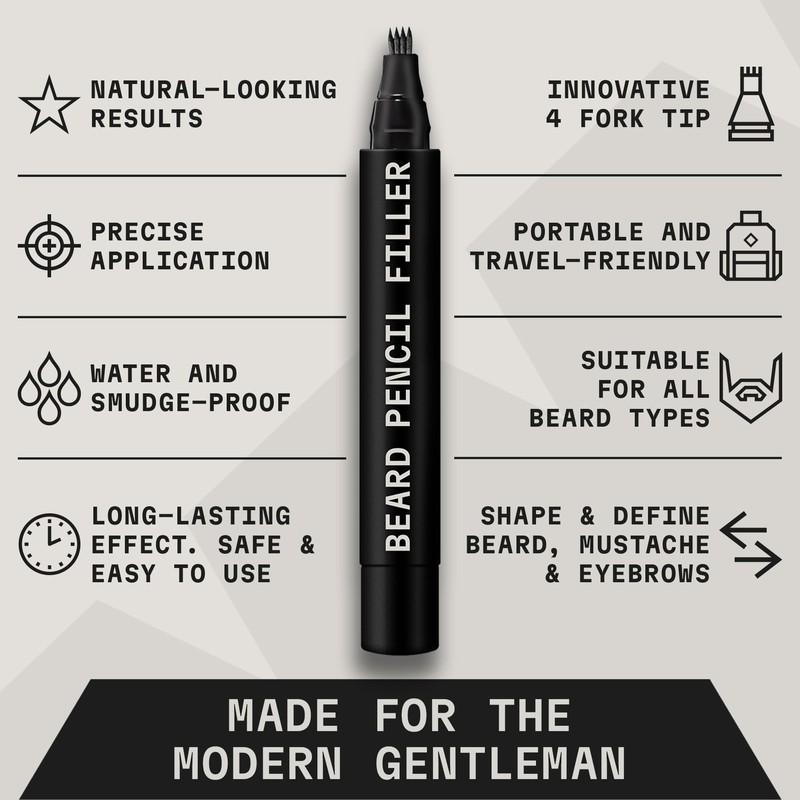 Striking Viking Beard Pen - Jet Black, 2 Pack -
