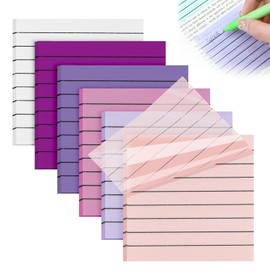 RUISPEED 300 Sheets Transparent Sticky Notes 3"x3" (7.6x7.6 cm), Clear Lined Stickies in Various Colours – Ideal as Page Markers, for To-Do Lists & Party Favours for Children's Birthdays