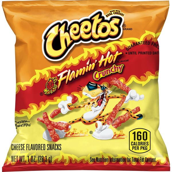 Cheetos Crunchy Flamin' Hot Cheese Flavored Snacks, 1 Ounce (Pack of 40)