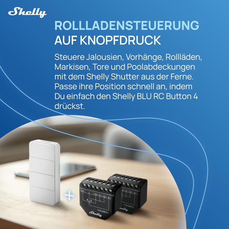 Shelly Shutter (2 Pieces) & BLU RC Button 4 (Bundle)