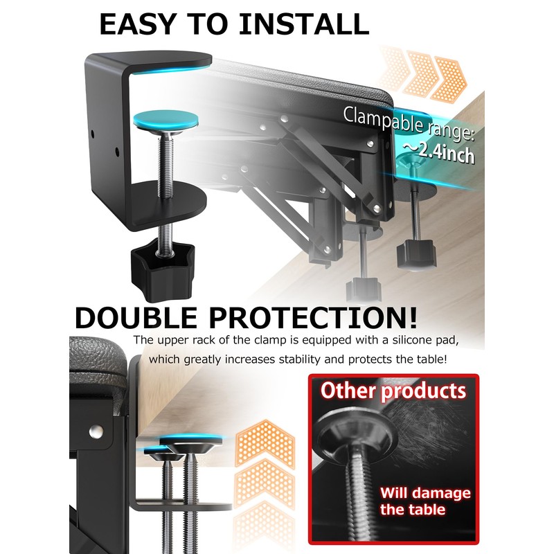 NODOCA Arm Rest for Desk, Ergonomics Wrist Rest, Desk Extender,