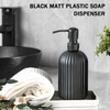 Monsully Pack of 2 Soap Dispensers, Matte Black, 400 ml,