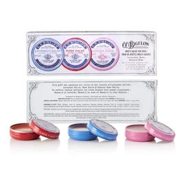 C.O. Bigelow Assorted Salve Tins, Pack of 3 Lip Balm Tins, Rose, Lavender, and Sakura Rose All Purpose Salve for Lips, Cuticles, Hands & Dry Skin, Lip Balm Set, 0.8 oz