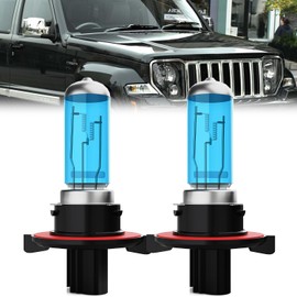 LECCIBUB Headlight Bulbs Compatible With Jeep Liberty 2008-2012, 9008 High Low Beam Headlights Halogen Light Bulb, Super Bright 6000K White, Plug and Play, Pack of 2