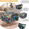 TOPHMDECOR Ottoman Cover Rectangle Printed,Stretch Footstool Slipcover with Elastic Bottom,Soft