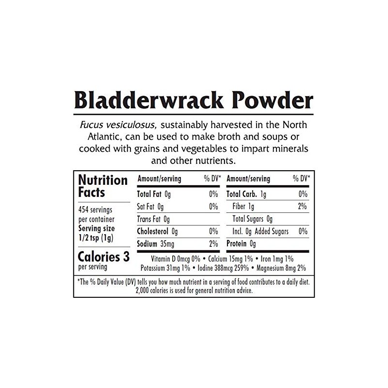 Bladderwrack Powder - Wild Atlantic - Organic Seaweed - Maine
