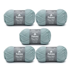 Patons Classic Wool Seafoam Yarn - 5 Pack of 3.5oz/100g - Wool - 4 Medium - 210 Yards - Knitting, Crocheting & Crafts
