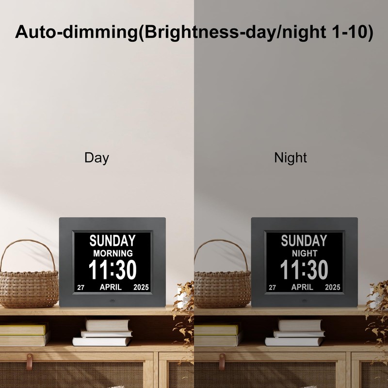 yamemo 8 Inch Extra Large Digital Alarm Clock for Seniors