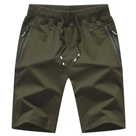 Tansozer Men's Shorts with Pockets - Army Green, size: l