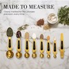 Gold Magnetic Measuring Spoons with Leveler - Featuring 8-Piece Upgraded