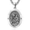 QCFL Saint St Anthony Medal Necklace for Men 925 Sterling