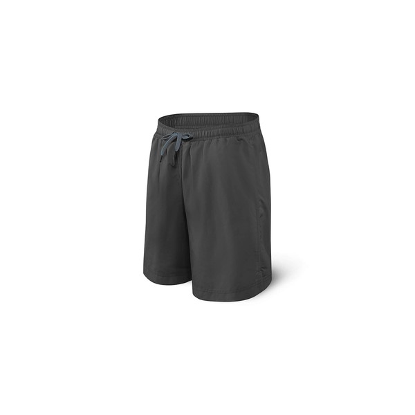 SAXX Underwear Co. Swim Shorts – Cannonball 2N1 Long Swim Trunks with Pockets – Board Shorts with Mesh Liner Mens|Graphite|Small