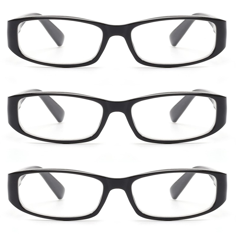 JM 3 Pack Damen Lesebrille Federscharnier Vintage Rechteckig Leser für