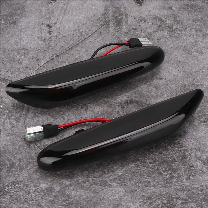 2Pcs LED Side Marker Turn Signal Indicator Light Yellow Dynamic