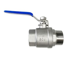 LOZOME 1" Male to Female Thread Full Port Ball Valves NPT 304 Stainless Steel for Water Oil Gas WOG1000
