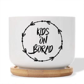 DecStic Baby on with Wreath Ceramic Planter Bible Verse Planters for Indoor Plants with Drainage Holes and Saucers Pot for Succulents Cactus Garden Windowsill