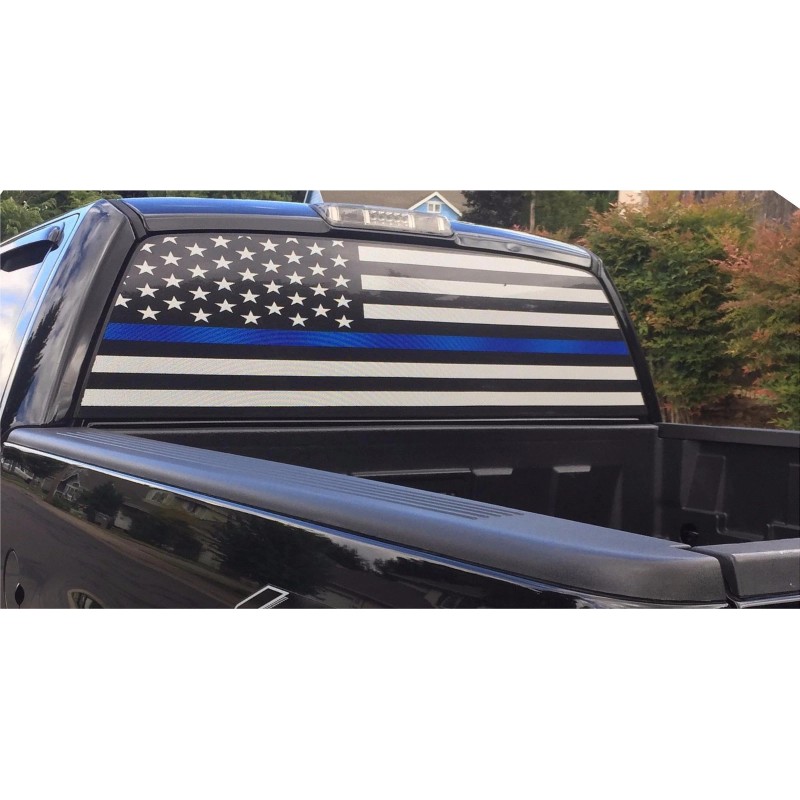 Own THIN BLUE LINE POLICE SUPPORT AMERICAN FLAG PICKUP TRUCK