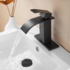 Fransiton Black Waterfall Bathroom Faucet Lavatory Single Handle 1 or