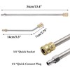 2Pcs Pressure Washer Extension Wand, Extension Lance (13.4"/34cm) + 30°Curved