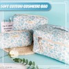 3pcs Floral Makeup Bag, Large Travel Quilted Makeup Bag for