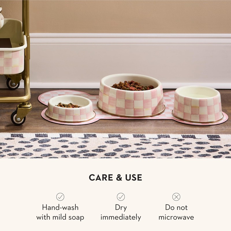 MACKENZIE-CHILDS Enamel Pet Bowl, Cute Cat and Dog Bowl for
