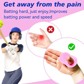 2 Pack Batter's Baseball Thumb Guard for Pro Batters, Hitter Training Aid, Thumb Guard Baseball & Softball Baseball Batting Grip Baseball Accessories Baseball Training Equipment Reduce Bat Sting-Pink