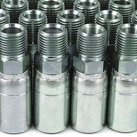 (30-Pack) MP-04-04 | 1/4" Hose x 1/4" NPTF Male Pipe Thread Hydraulic Hose Ends Crimp Fittings