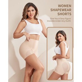 Buensam Nude Shorts Butt Lifting Panties for Women, Body Shaper Shorts Shapewear Tummy Control, Slip shorts for Under Dresses, Preventing Rolled Hems